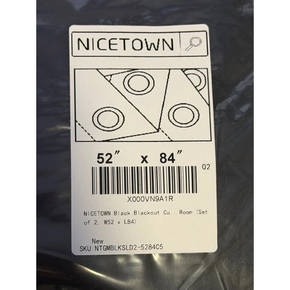 Blackout NICETOWN Curtains Home 52x84 Black New